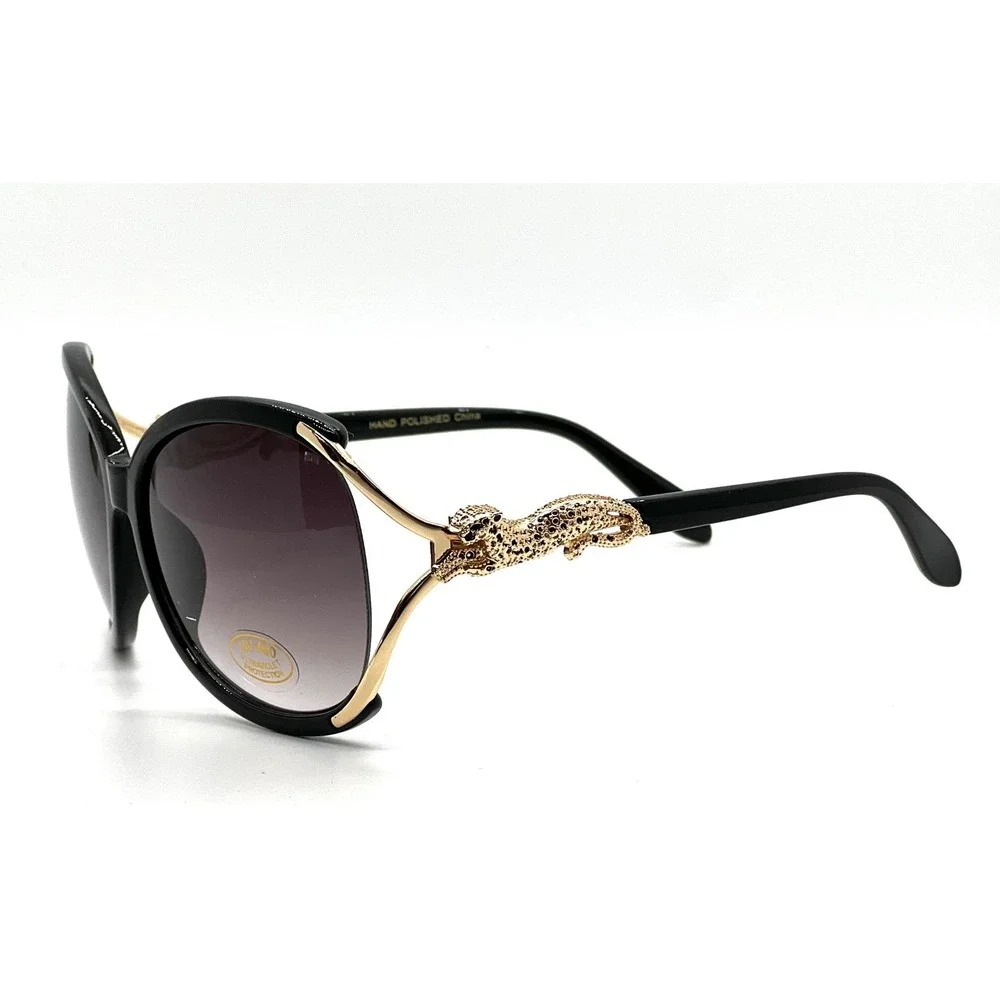Oversized Sunglasses Women‎ Black Gold UV Protection Outoor Street Wear Female
